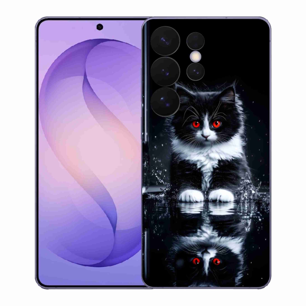 Gelový kryt mmCase na Samsung Galaxy S26 Ultra - černobílé kotě