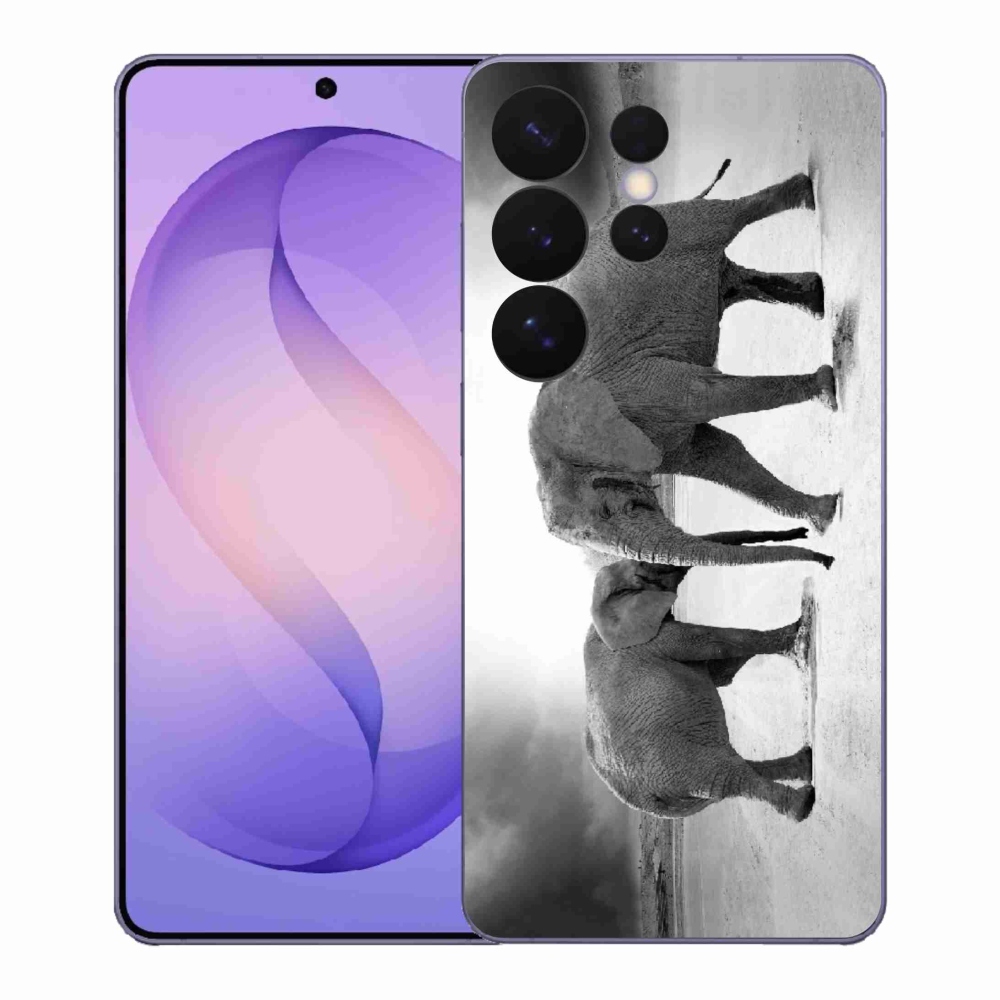 Gelový kryt mmCase na Samsung Galaxy S26 Ultra - černobílí sloni