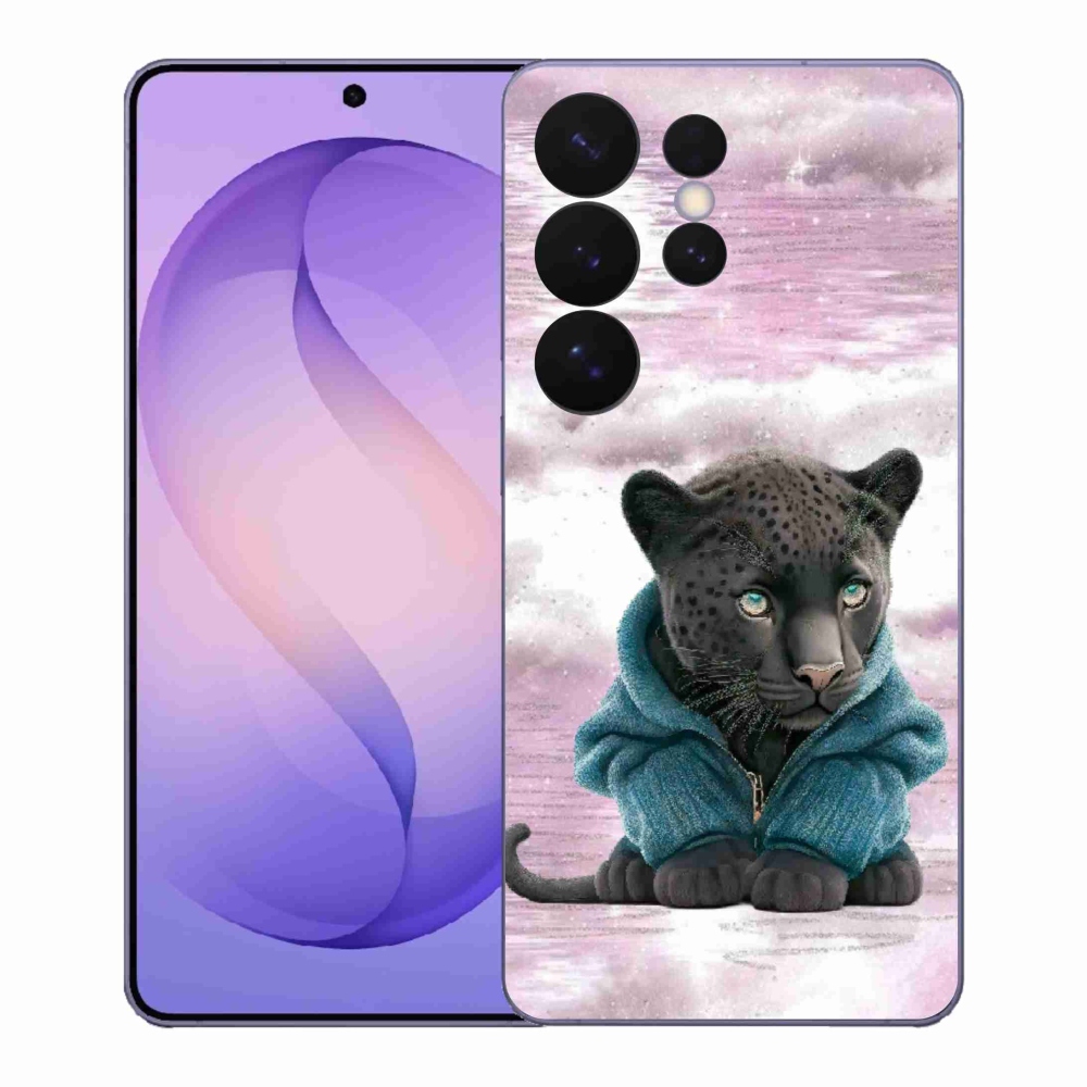 Gelový kryt mmCase na Samsung Galaxy S26 Ultra - černý panter ve svetru