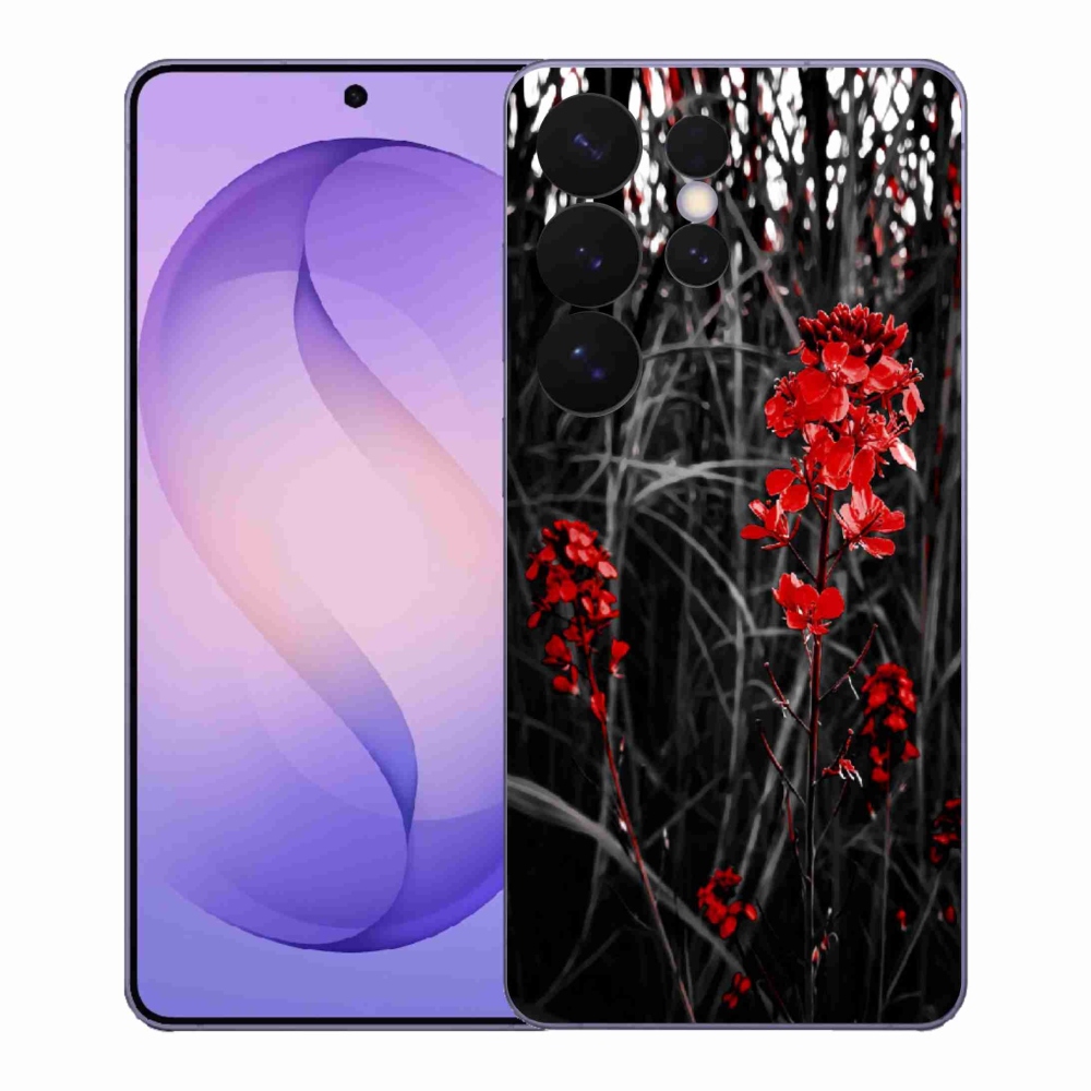Gelový kryt mmCase na Samsung Galaxy S26 Ultra - červená rostlina