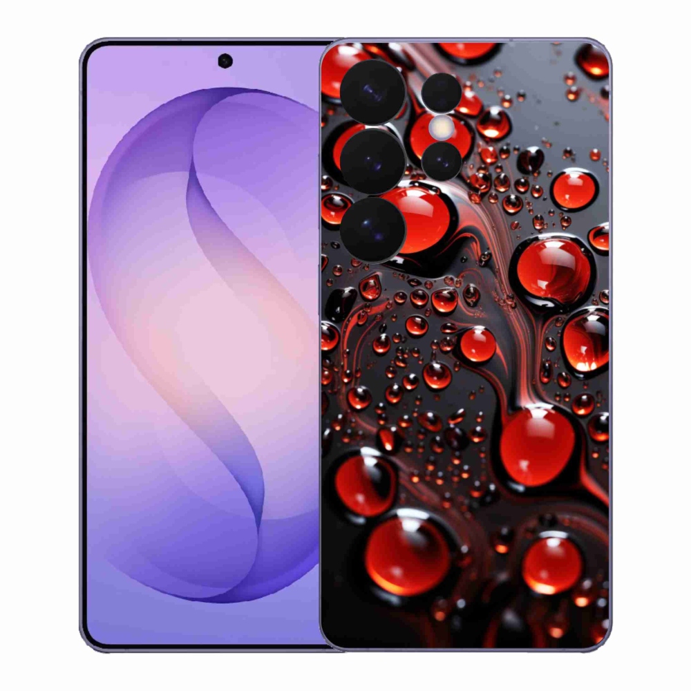 Gelový kryt mmCase na Samsung Galaxy S26 Ultra - červené kapky 2