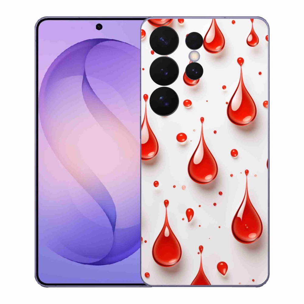 Gelový kryt mmCase na Samsung Galaxy S26 Ultra - červené kapky