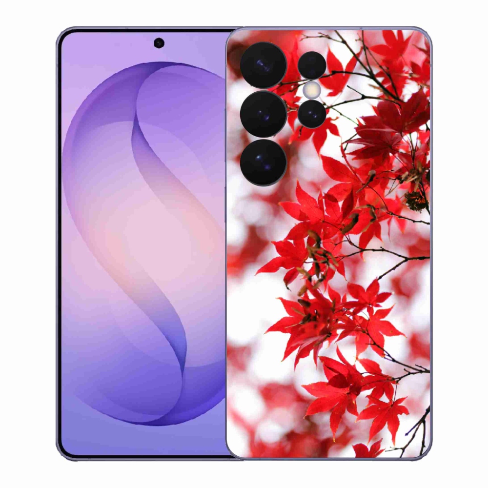 Gelový kryt mmCase na Samsung Galaxy S26 Ultra - červené listy