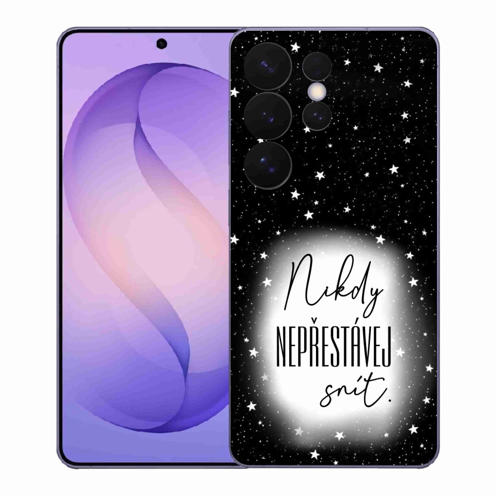 Gelový kryt mmCase na Samsung Galaxy S26 Ultra - citát 1 bíločerné pozadí