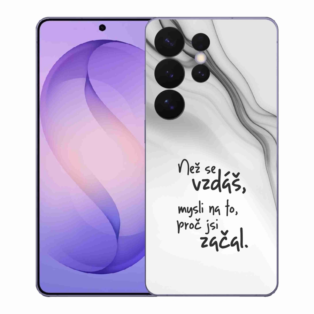 Gelový kryt mmCase na Samsung Galaxy S26 Ultra - citát 2 bílé pozadí