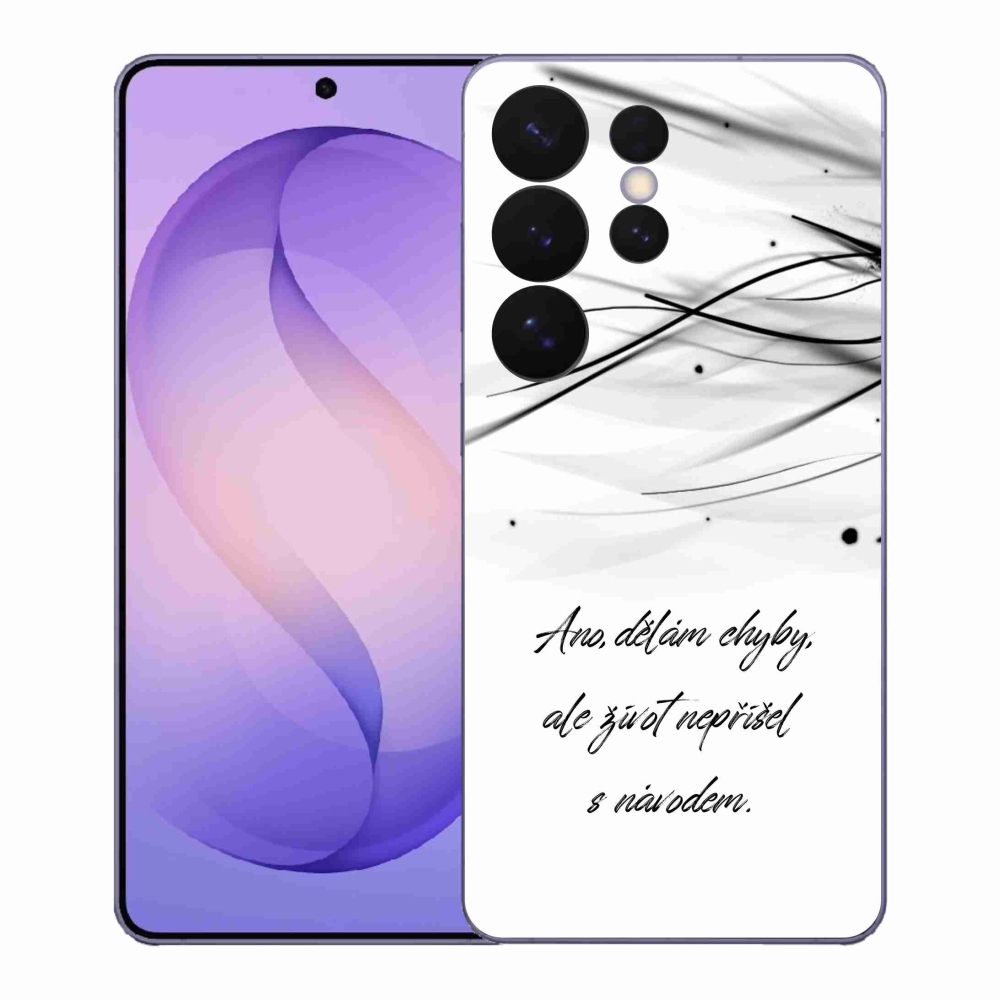 Gelový kryt mmCase na Samsung Galaxy S26 Ultra - citát bílé pozadí
