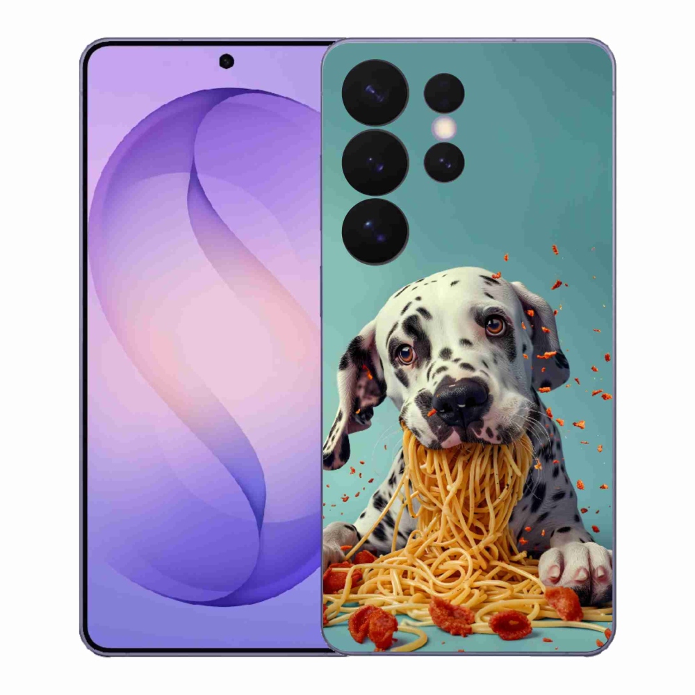 Gelový kryt mmCase na Samsung Galaxy S26 Ultra - dalmatin a špagety
