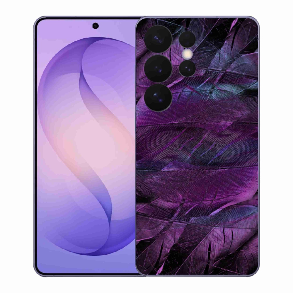 Gelový kryt mmCase na Samsung Galaxy S26 Ultra - fialová pírka