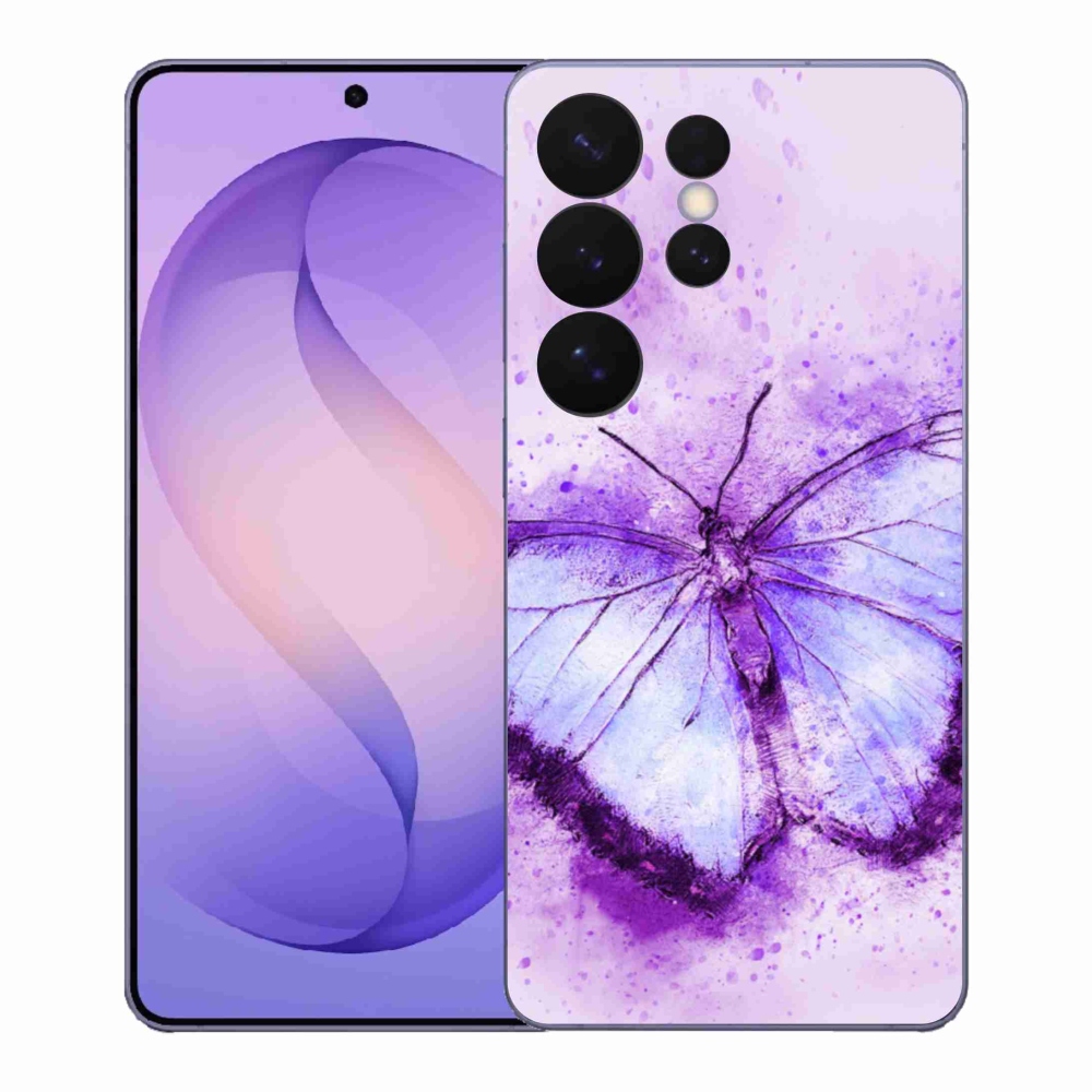 Gelový kryt mmCase na Samsung Galaxy S26 Ultra - fialový motýl