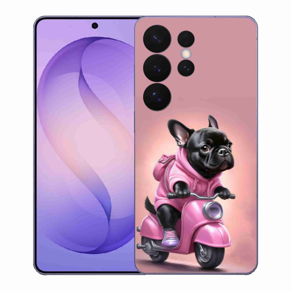 Gelový kryt mmCase na Samsung Galaxy S26 Ultra - francouzský buldoček na skútru