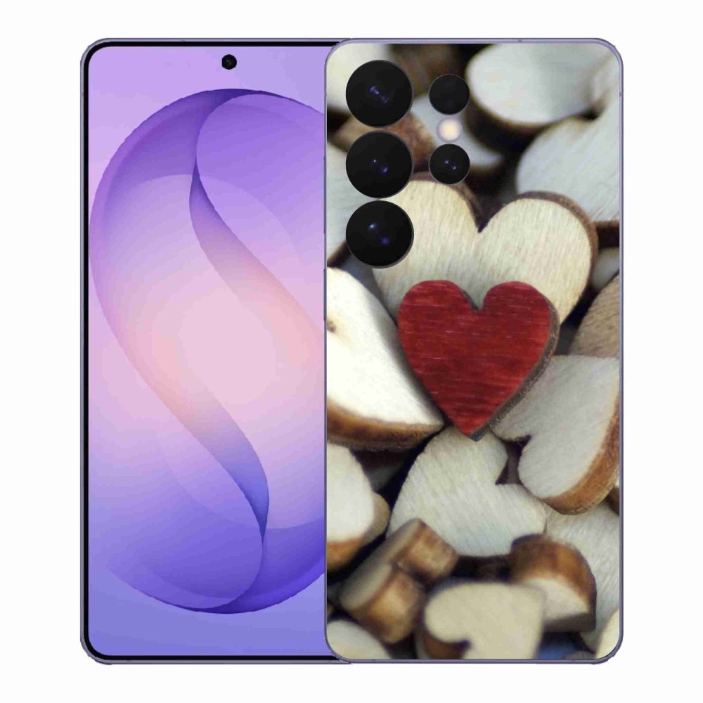 Gelový kryt mmCase na Samsung Galaxy S26 Ultra - gravírované červené srdce 