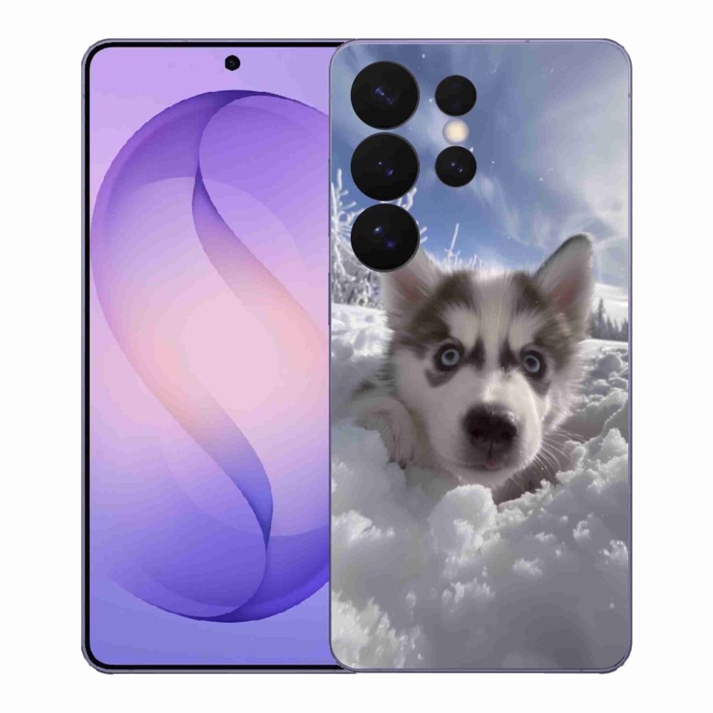 Gelový kryt mmCase na Samsung Galaxy S26 Ultra - husky ve sněhu