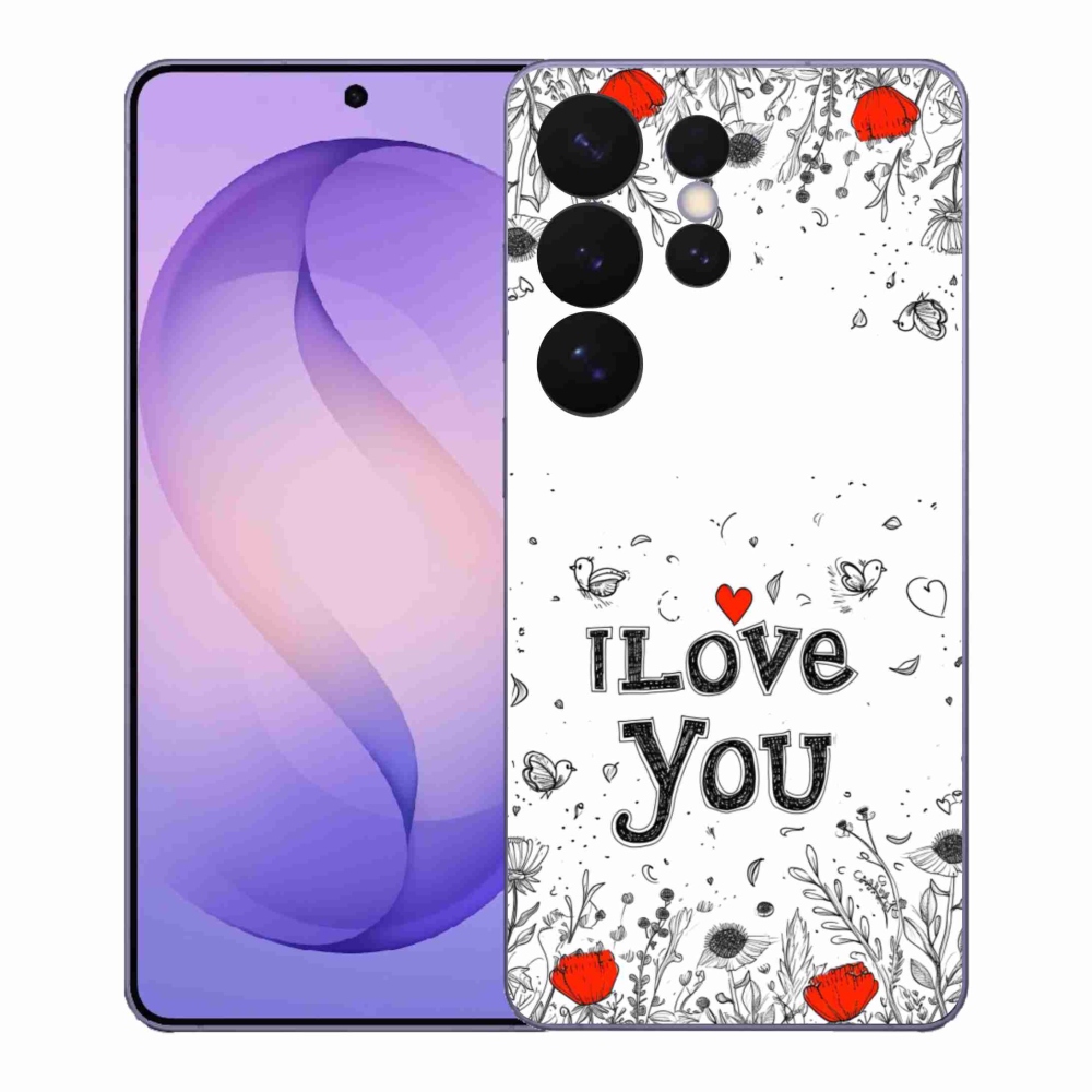 Gelový kryt mmCase na Samsung Galaxy S26 Ultra - I love you bílé pozadí