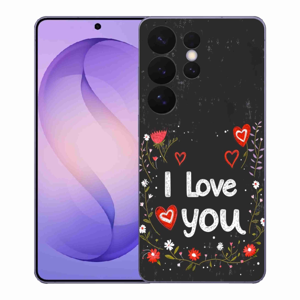 Gelový kryt mmCase na Samsung Galaxy S26 Ultra - I love you černé pozadí