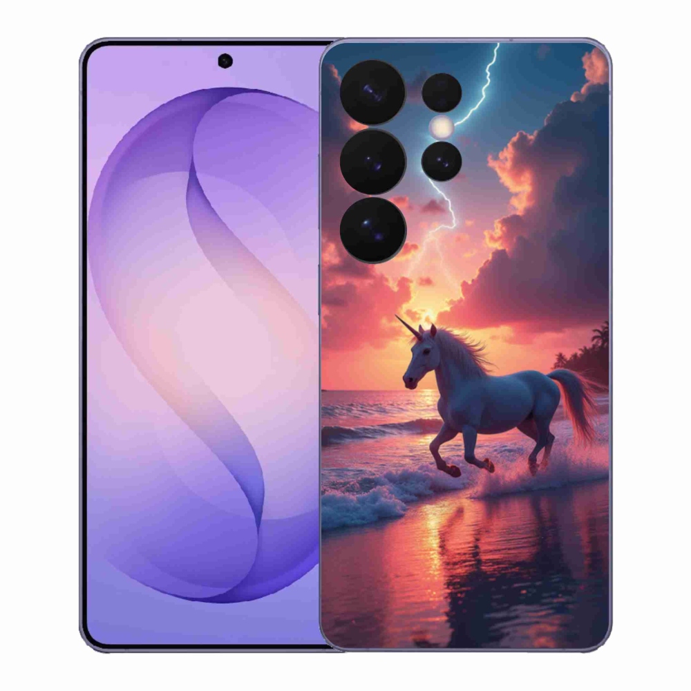 Gelový kryt mmCase na Samsung Galaxy S26 Ultra - jednorožec na pláži