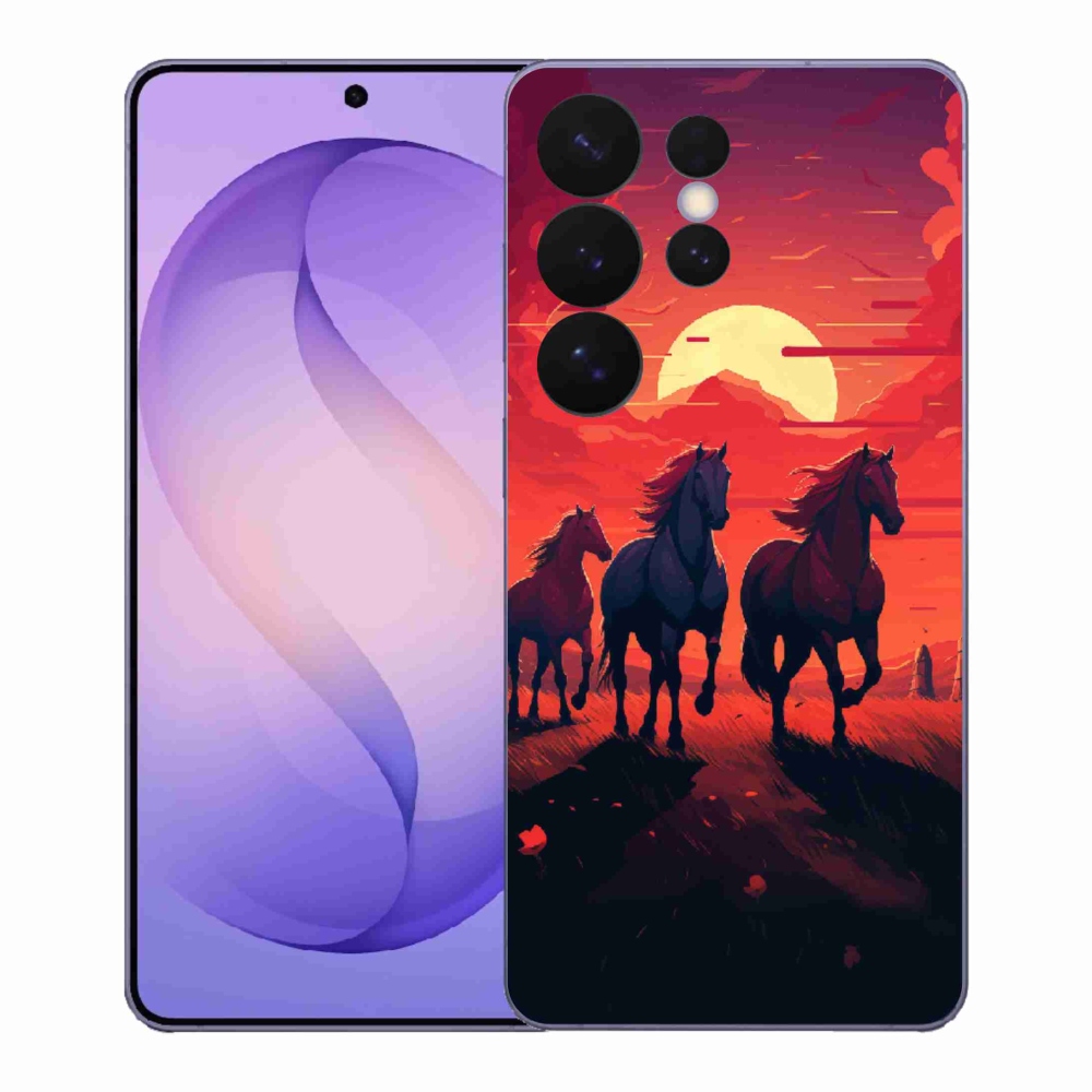 Gelový kryt mmCase na Samsung Galaxy S26 Ultra - koně a západ slunce