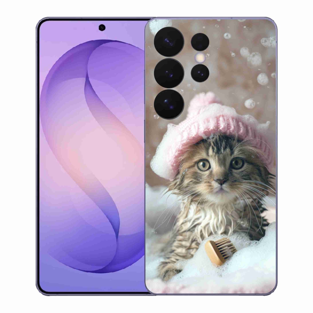 Gelový kryt mmCase na Samsung Galaxy S26 Ultra - kotě a koupel