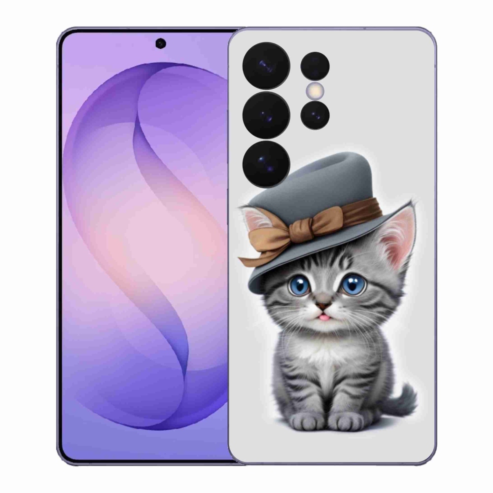 Gelový kryt mmCase na Samsung Galaxy S26 Ultra - kotě s kloboukem