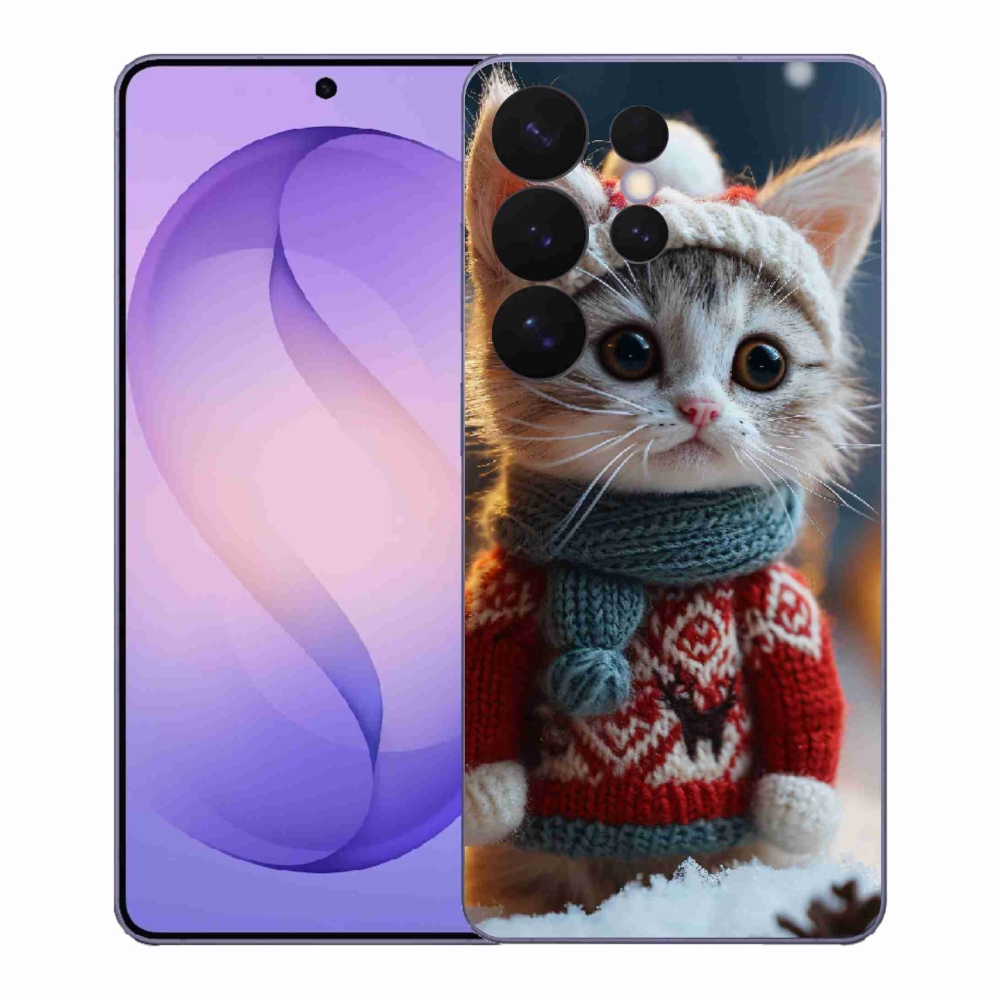 Gelový kryt mmCase na Samsung Galaxy S26 Ultra - kotě ve svetru