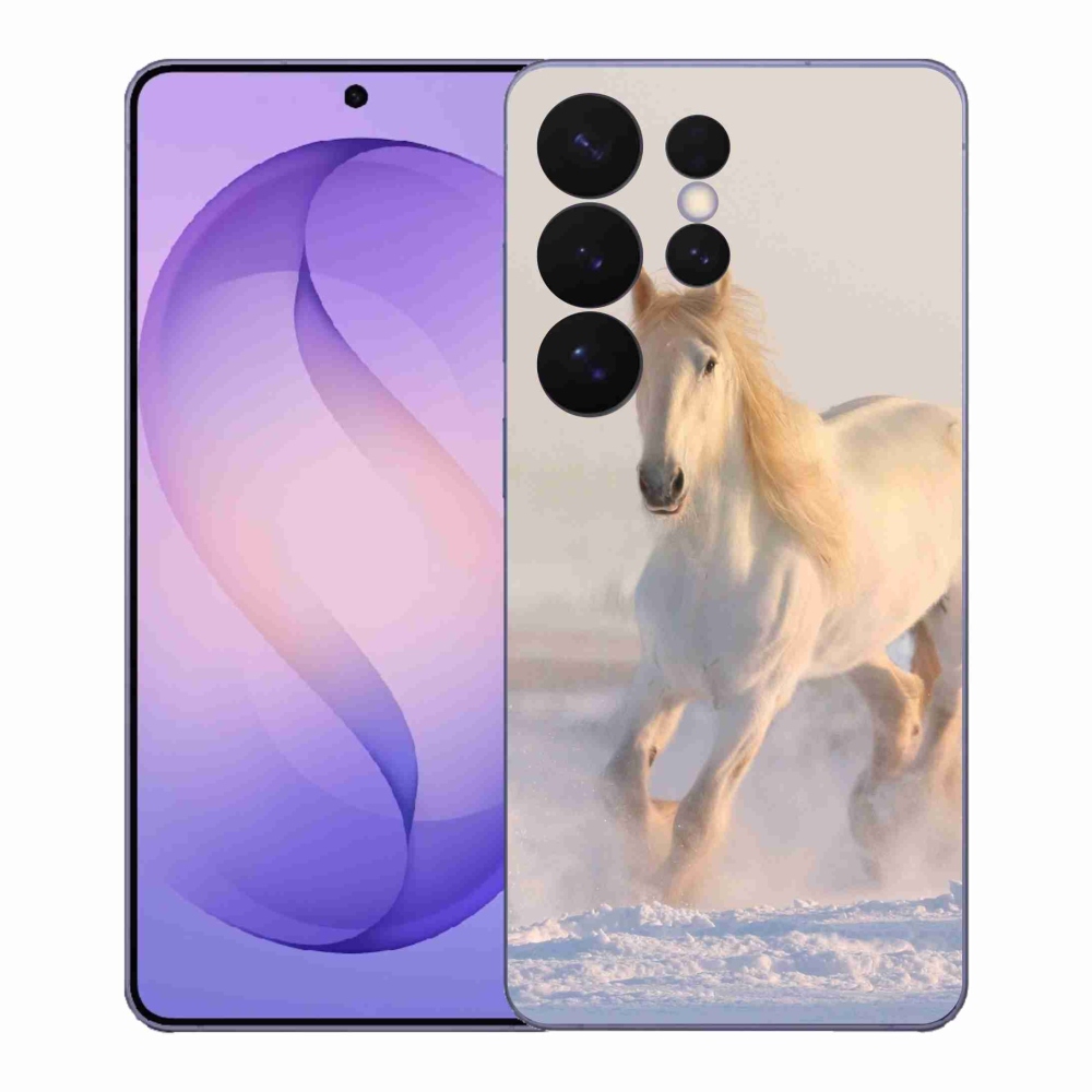 Gelový kryt mmCase na Samsung Galaxy S26 Ultra - kůň ve sněhu