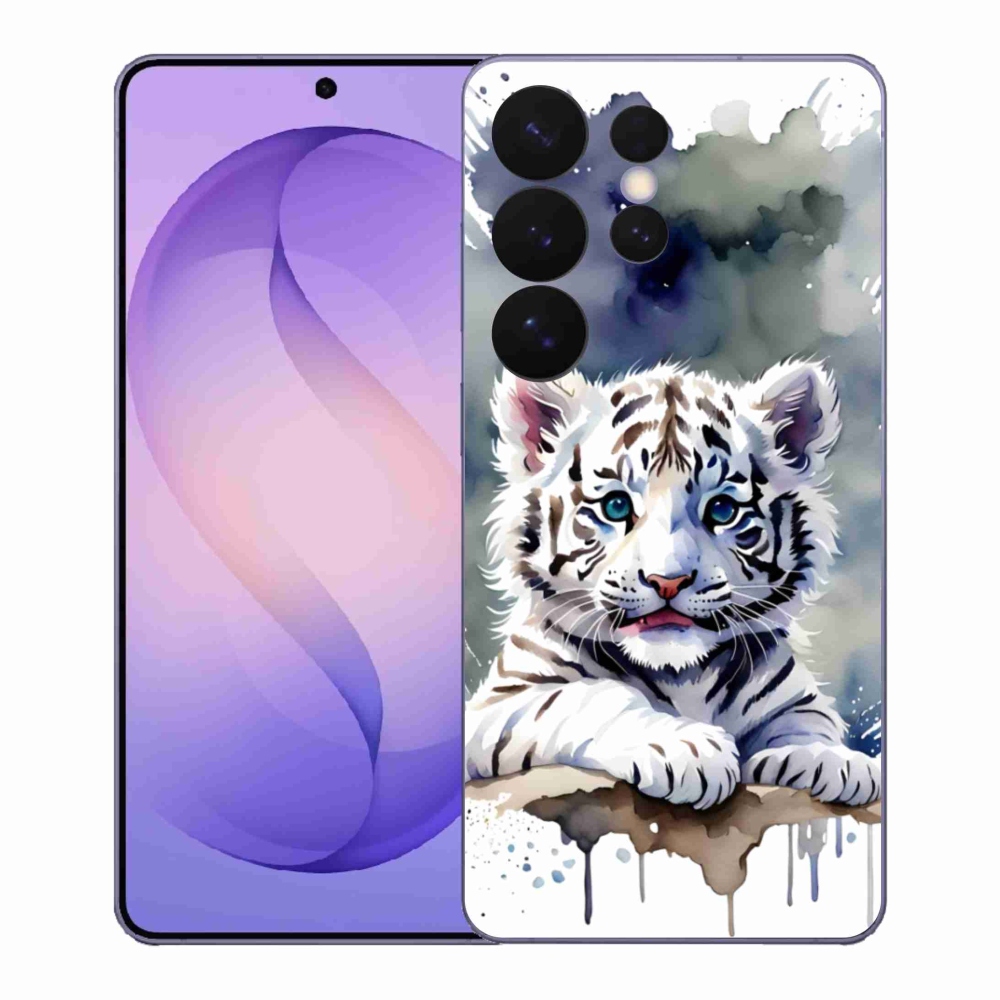 Gelový kryt mmCase na Samsung Galaxy S26 Ultra - mládě bílého tygra