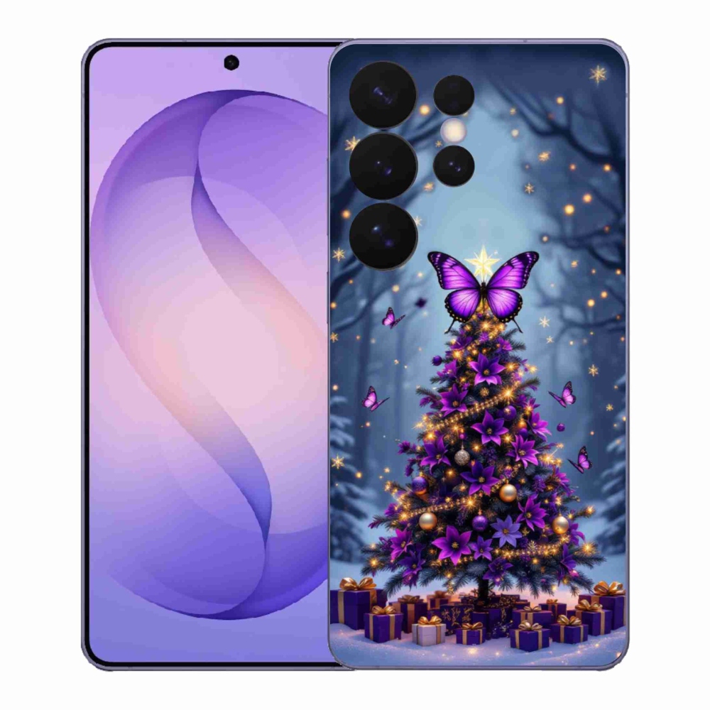Gelový kryt mmCase na Samsung Galaxy S26 Ultra - motýlí vánoční stromek