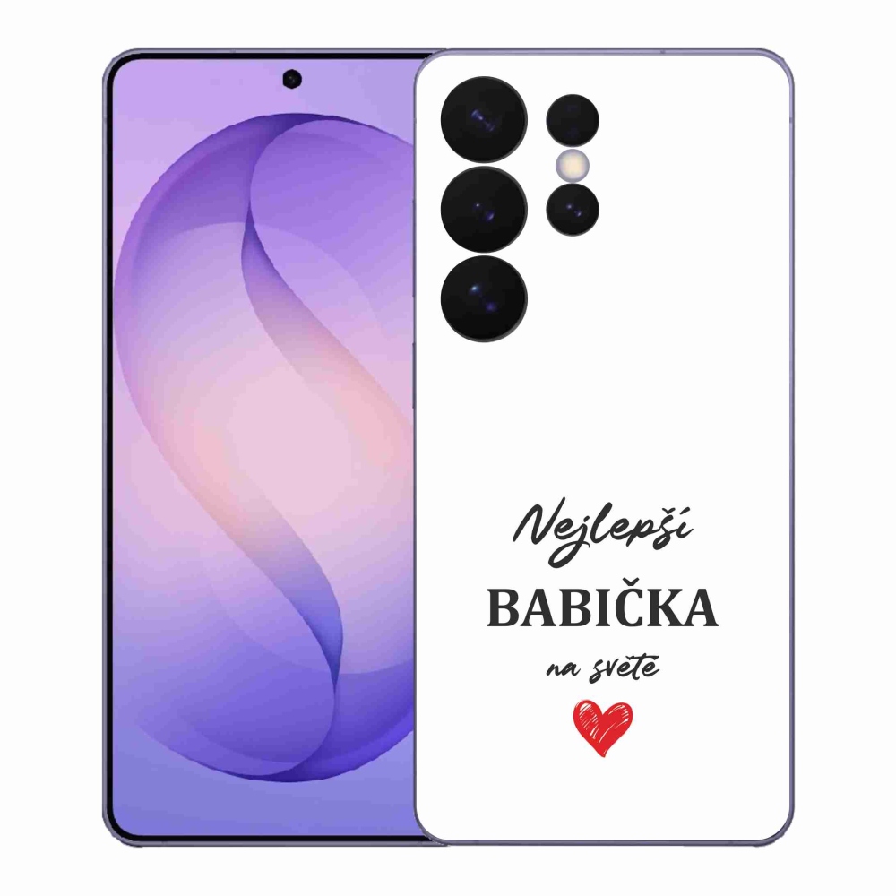 Gelový kryt mmCase na Samsung Galaxy S26 Ultra - nejlepší babička 1 bílé pozadí
