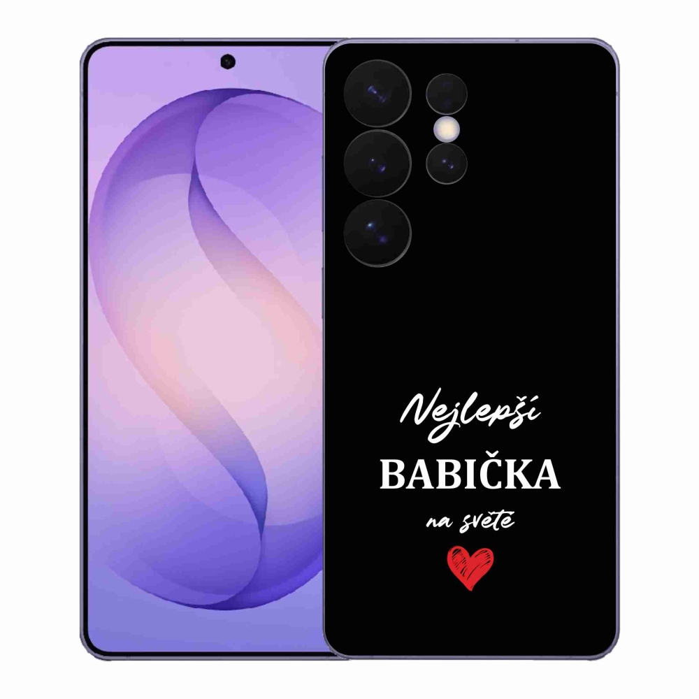 Gelový kryt mmCase na Samsung Galaxy S26 Ultra - nejlepší babička 1 černé pozadí