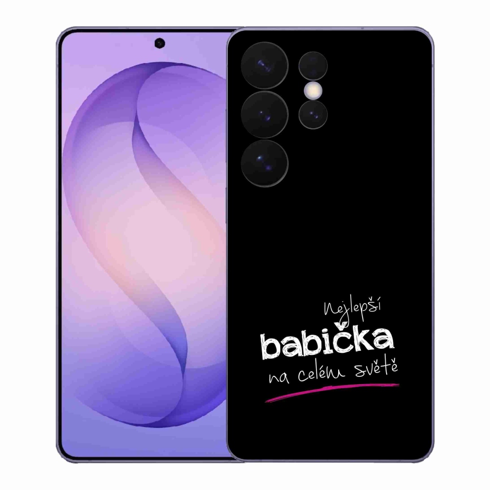 Gelový kryt mmCase na Samsung Galaxy S26 Ultra - nejlepší babička 4 černé pozadí