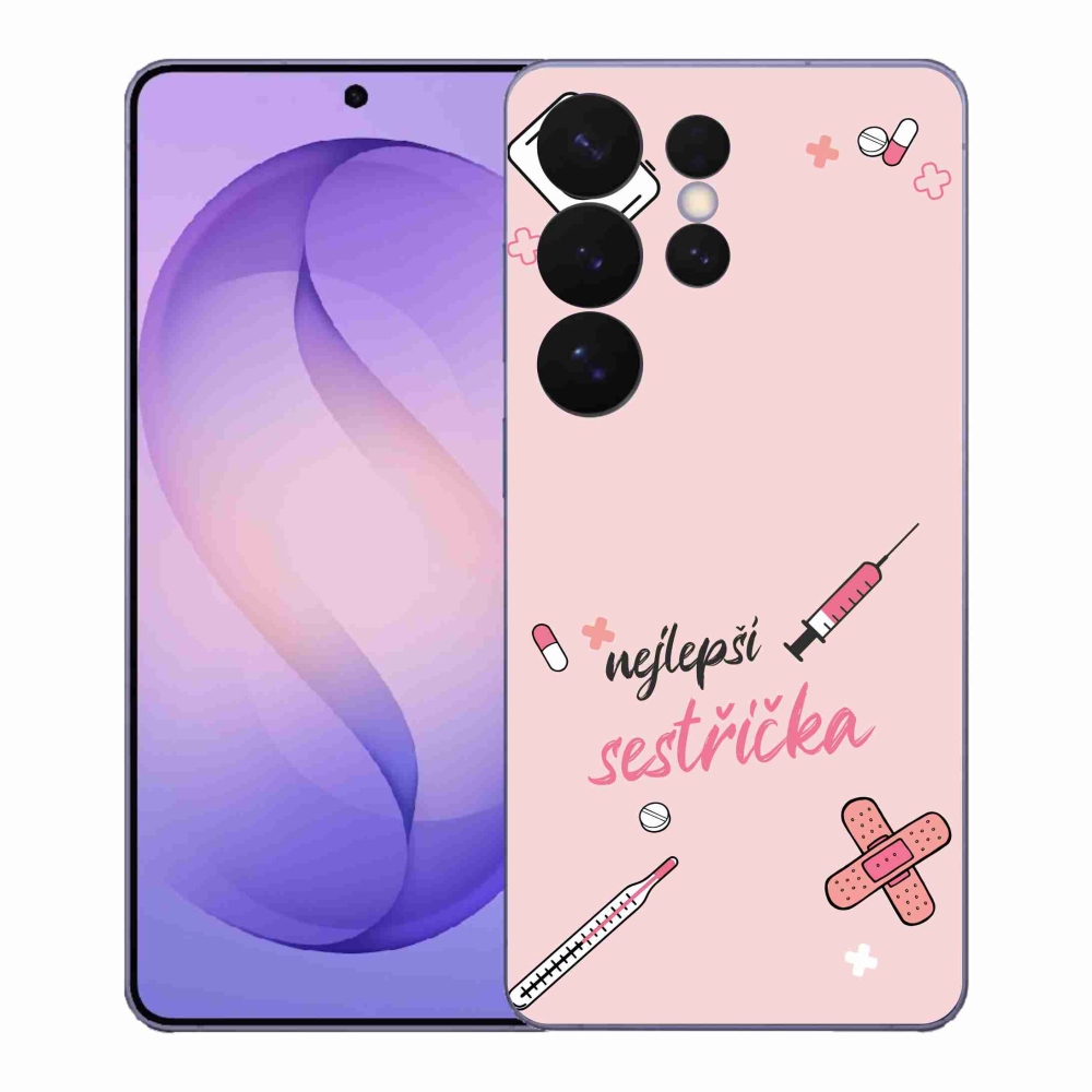 Gelový kryt mmCase na Samsung Galaxy S26 Ultra - nejlepší sestřička růžové pozadí