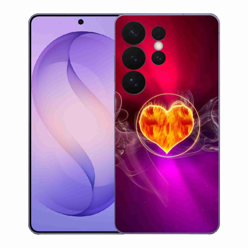 Gelový kryt mmCase na Samsung Galaxy S26 Ultra - ohnivé srdce