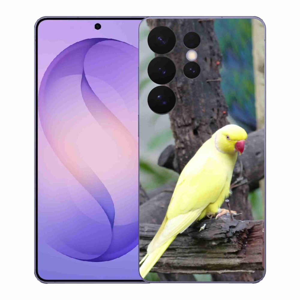 Gelový kryt mmCase na Samsung Galaxy S26 Ultra - papoušek alexandr žlutý