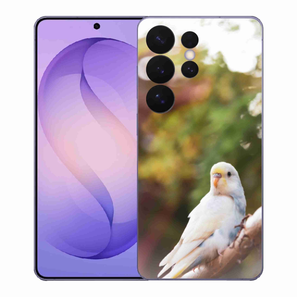 Gelový kryt mmCase na Samsung Galaxy S26 Ultra - papoušek andulka bílá
