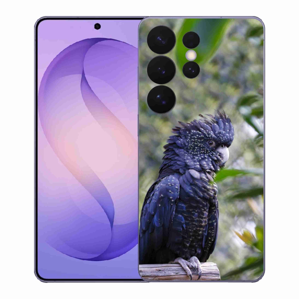 Gelový kryt mmCase na Samsung Galaxy S26 Ultra - papoušek kakadu černý