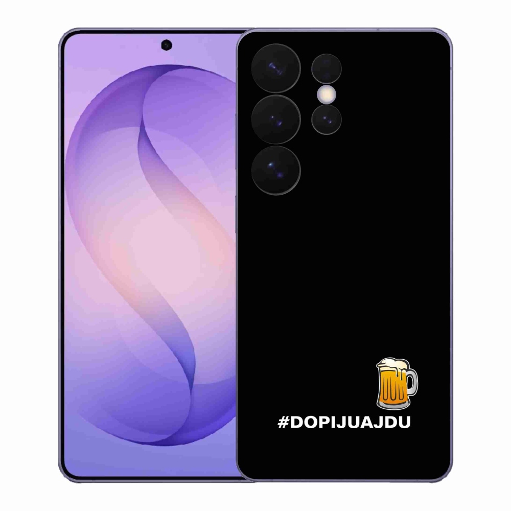 Gelový kryt mmCase na Samsung Galaxy S26 Ultra - pivní motiv 1 černé pozadí