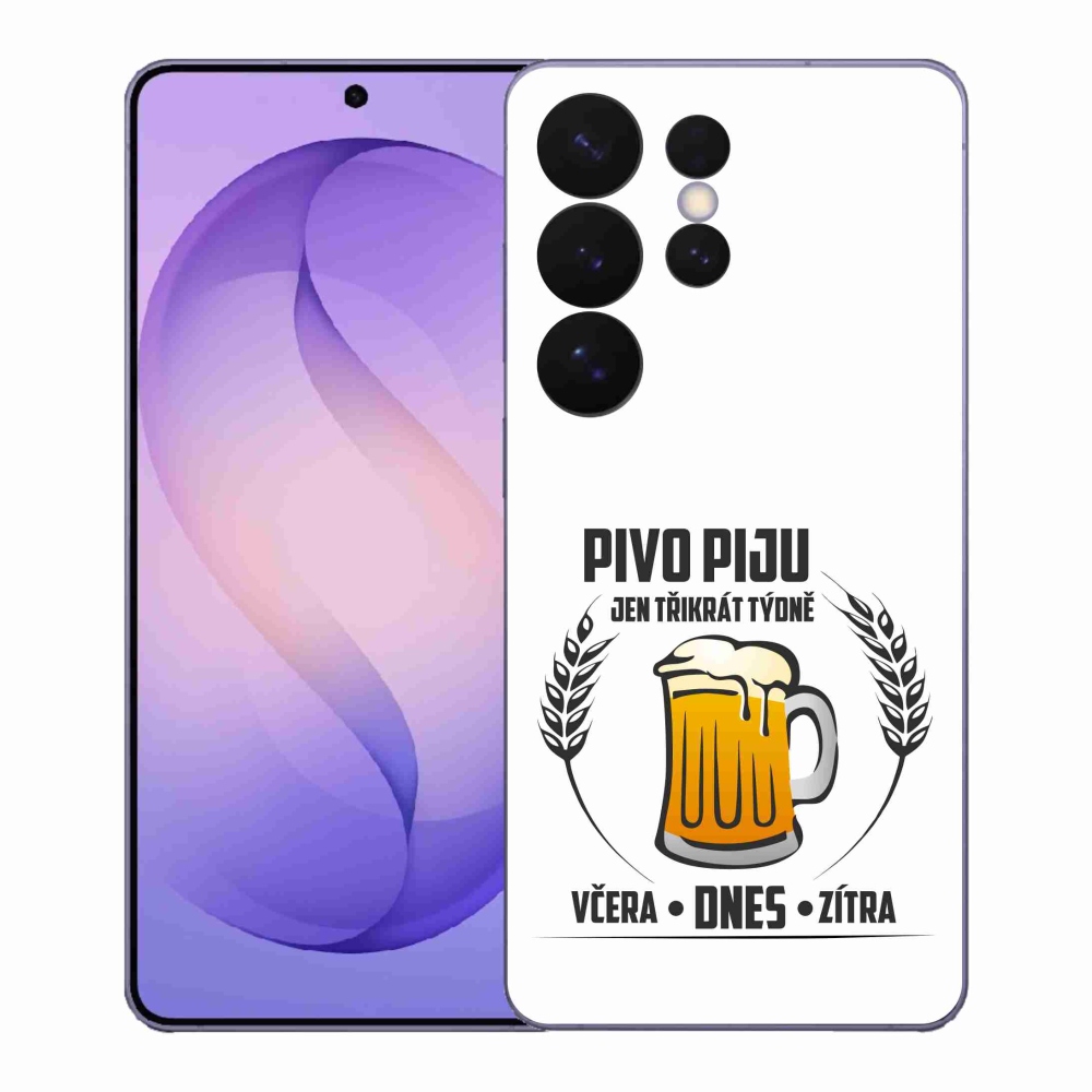 Gelový kryt mmCase na Samsung Galaxy S26 Ultra - pivní motiv bílé pozadí