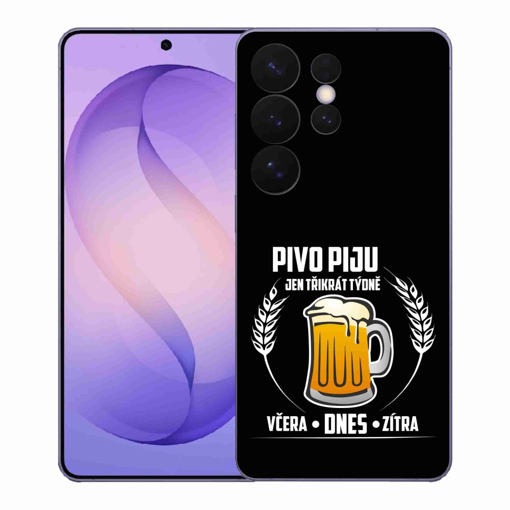 Gelový kryt mmCase na Samsung Galaxy S26 Ultra - pivní motiv černé pozadí