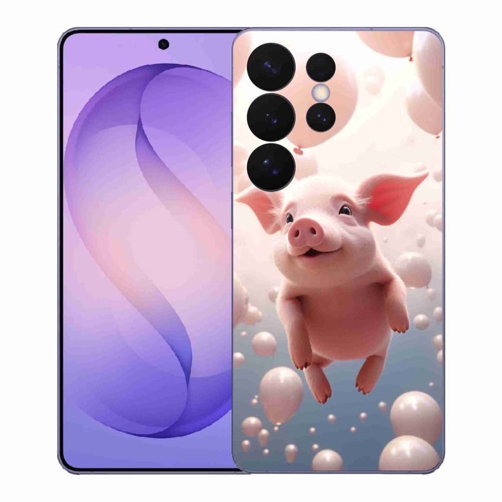 Gelový kryt mmCase na Samsung Galaxy S26 Ultra - prasátko s balónky
