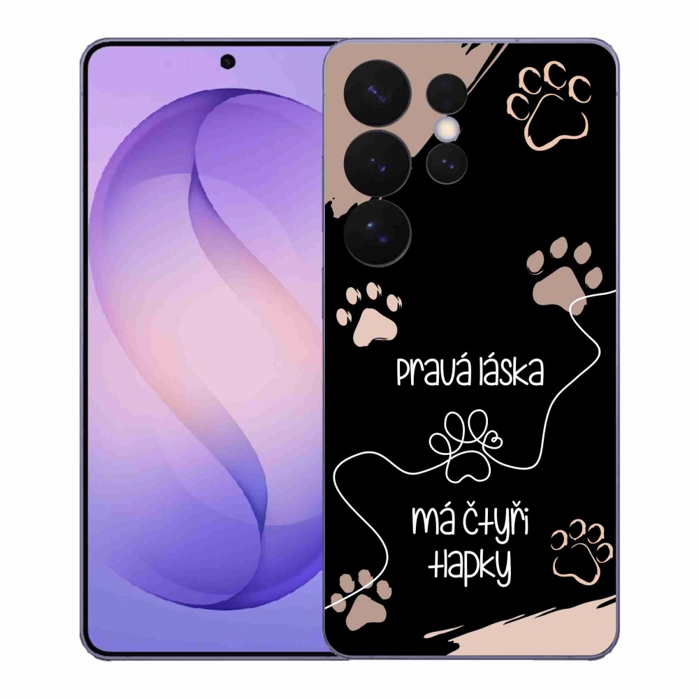 Gelový kryt mmCase na Samsung Galaxy S26 Ultra - psí motiv 1 černé pozadí