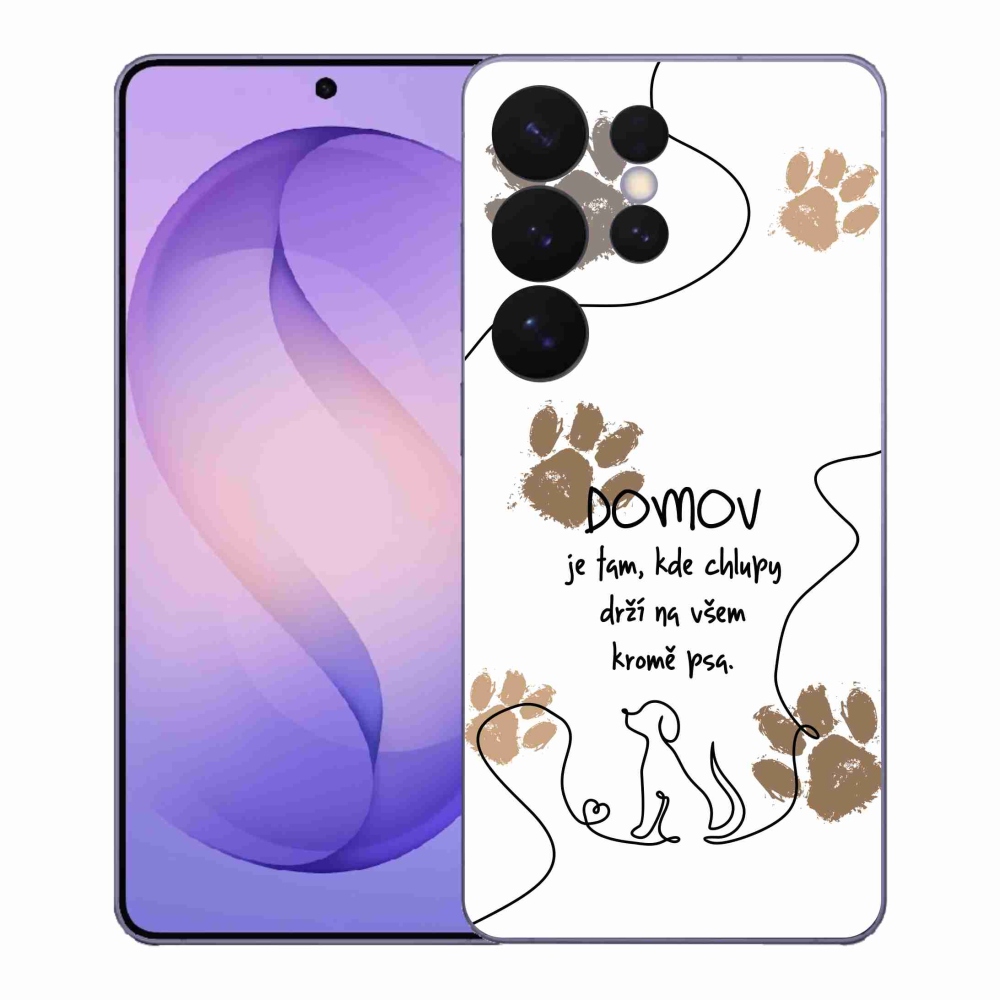 Gelový kryt mmCase na Samsung Galaxy S26 Ultra - psí motiv bílé pozadí