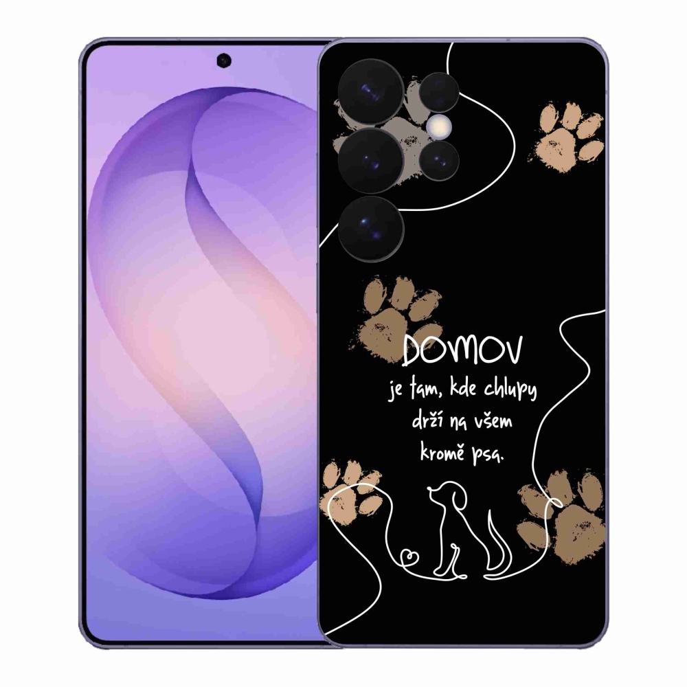 Gelový kryt mmCase na Samsung Galaxy S26 Ultra - psí motiv černé pozadí