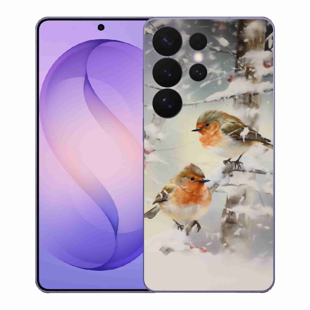 Gelový kryt mmCase na Samsung Galaxy S26 Ultra - ptáčci v zimě