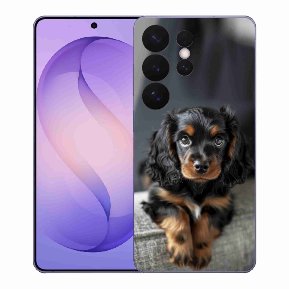 Gelový kryt mmCase na Samsung Galaxy S26 Ultra - roztomilý dlouhosrstý jezevčík