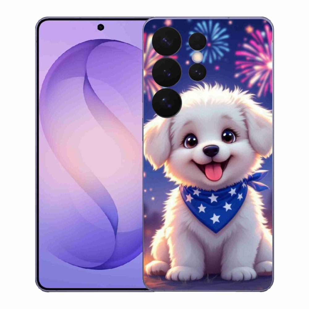 Gelový kryt mmCase na Samsung Galaxy S26 Ultra - slavnostní štěně