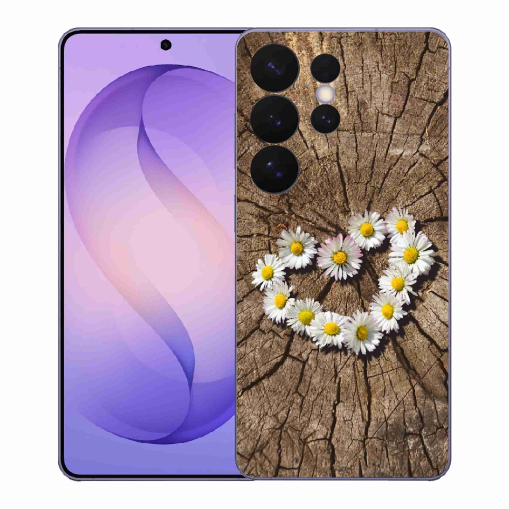 Gelový kryt mmCase na Samsung Galaxy S26 Ultra - srdce z kopretin