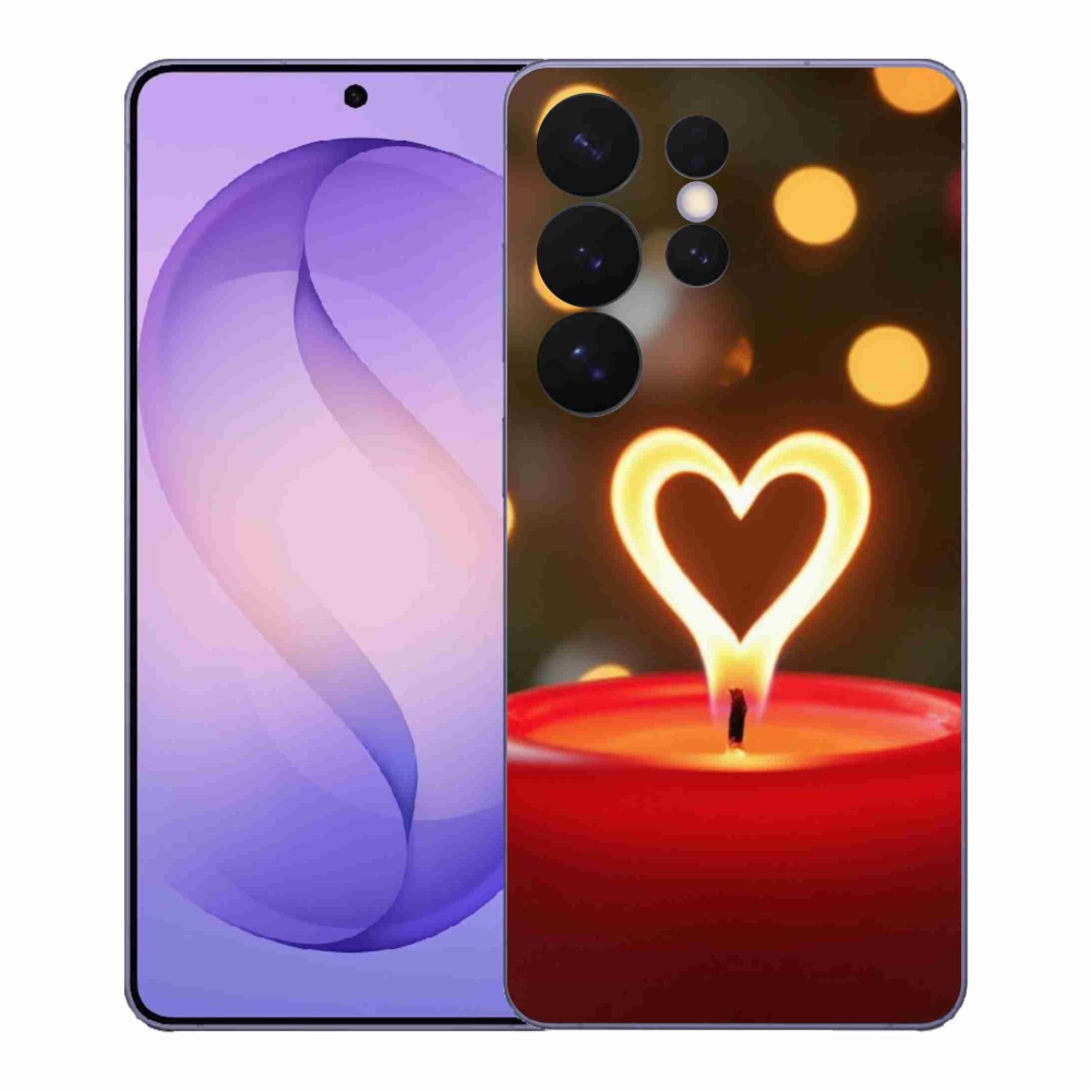 Gelový kryt mmCase na Samsung Galaxy S26 Ultra - srdce z plamene