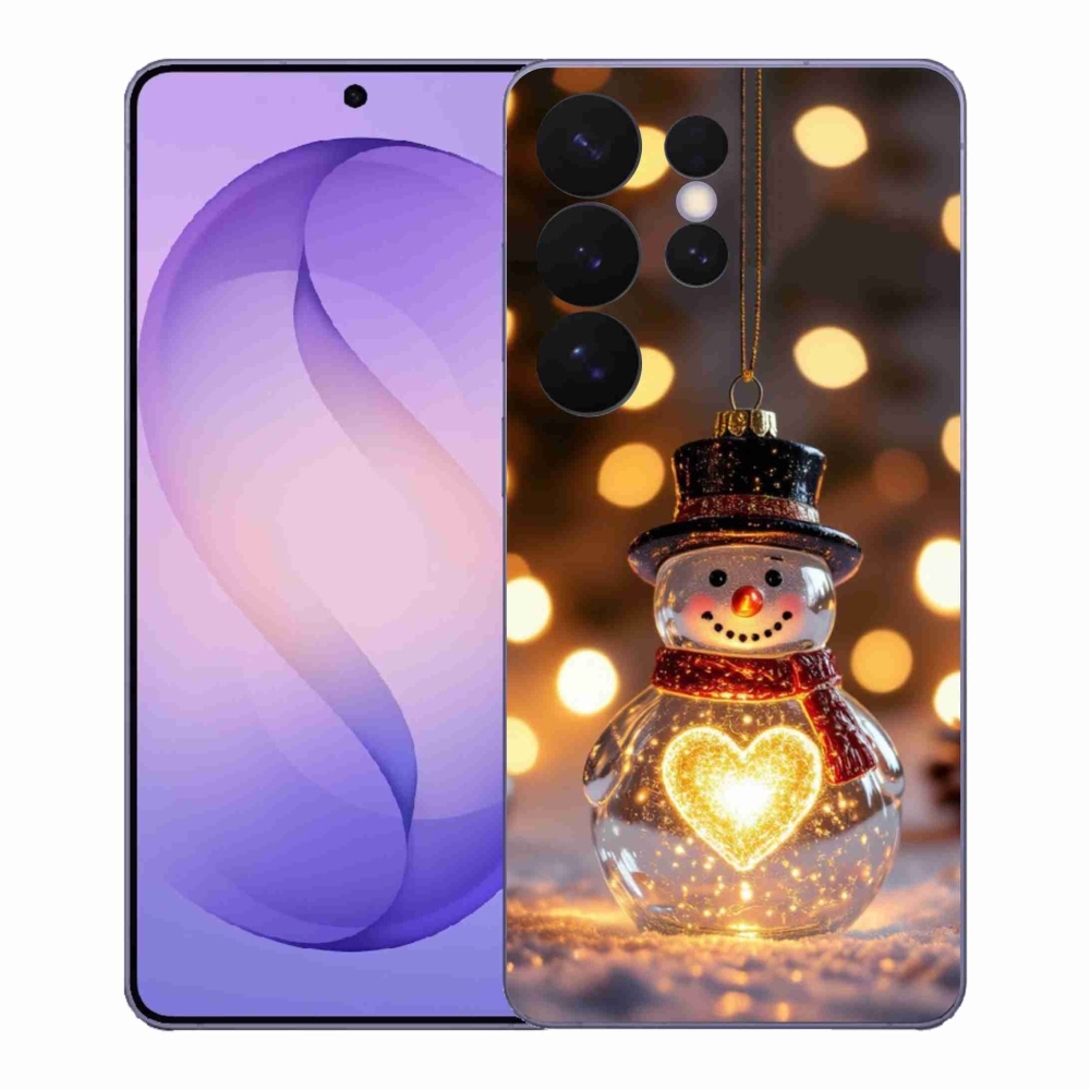 Gelový kryt mmCase na Samsung Galaxy S26 Ultra - svítící vánoční sněhulák