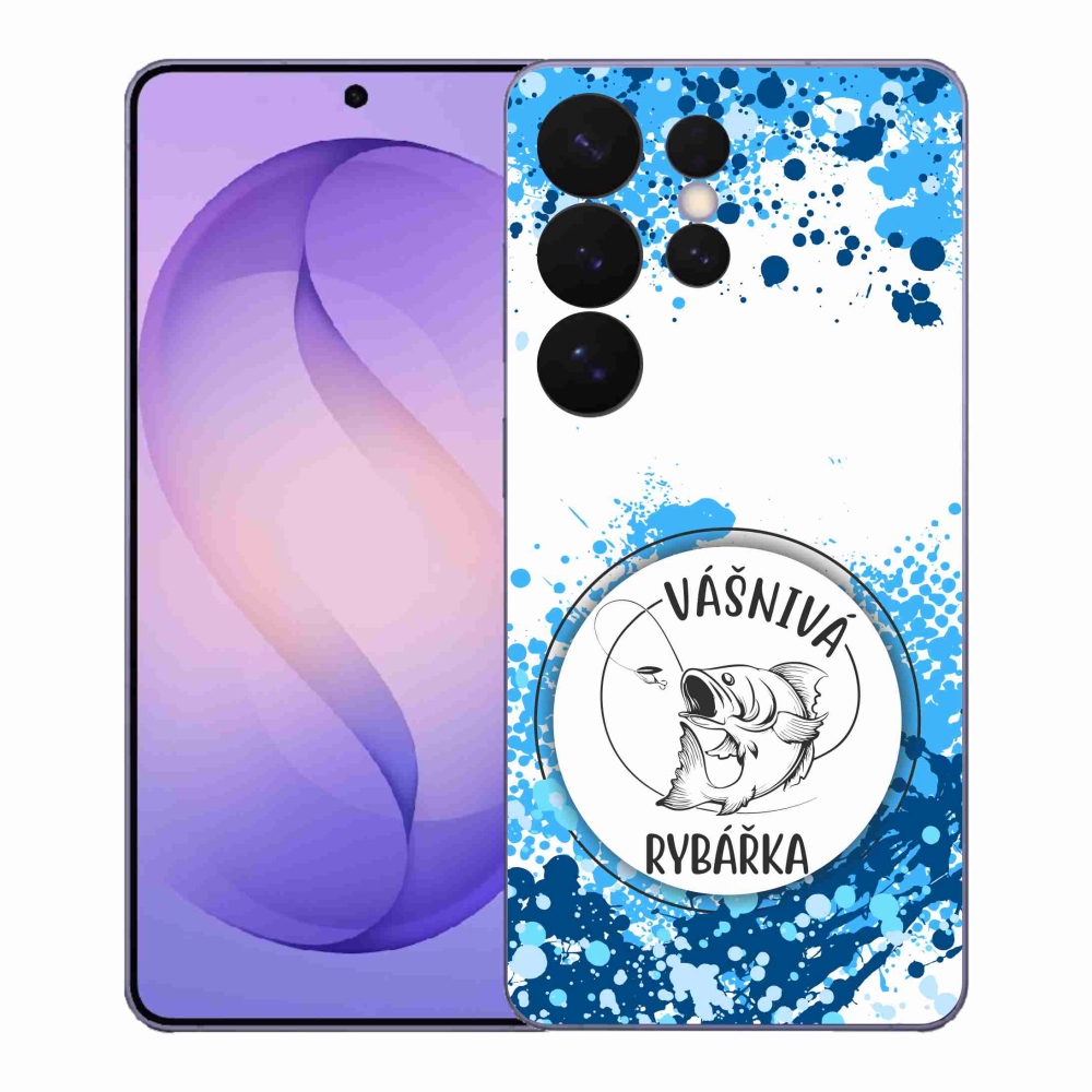 Gelový kryt mmCase na Samsung Galaxy S26 Ultra - vášnivá rybářka bílé pozadí