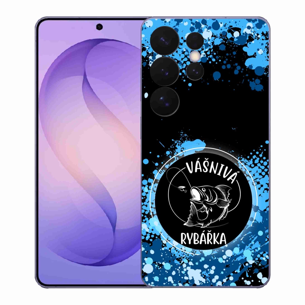 Gelový kryt mmCase na Samsung Galaxy S26 Ultra - vášnivá rybářka černé pozadí