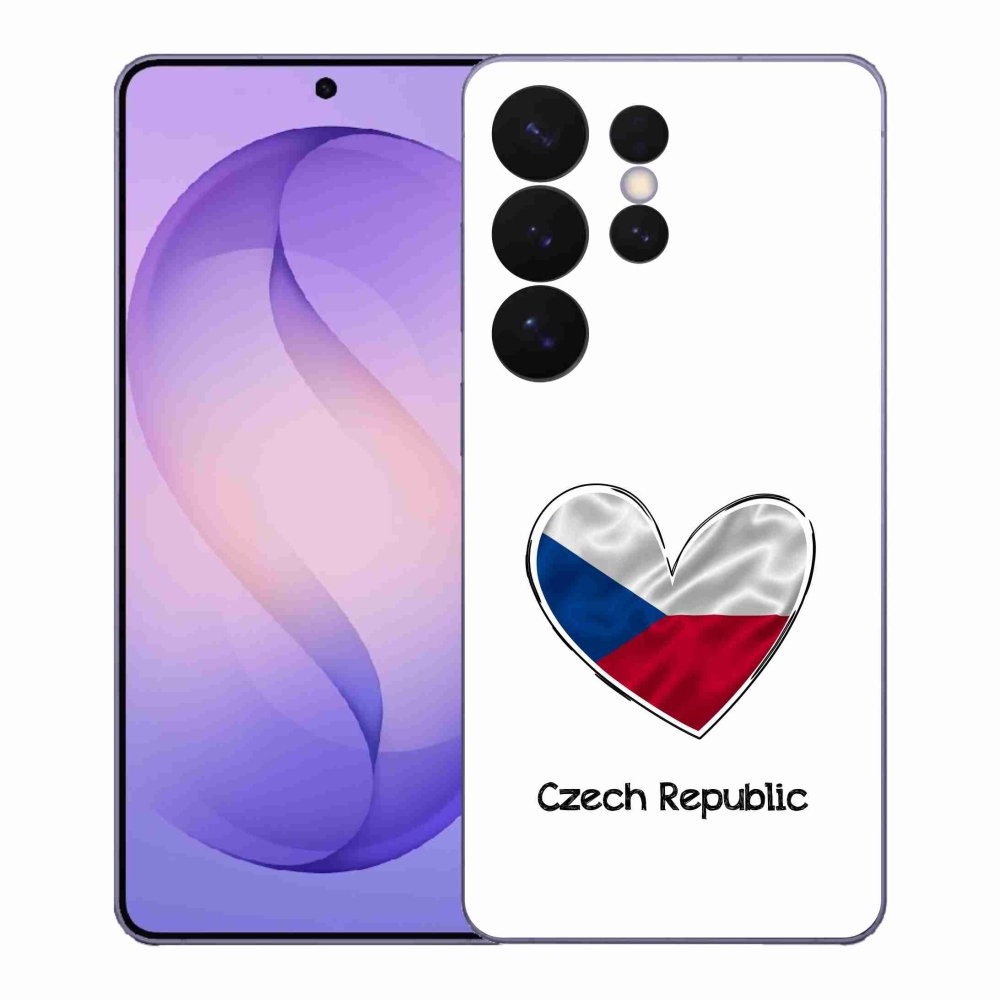 Gelový kryt mmCase na Samsung Galaxy S26 Ultra - vlajka srdce bílé pozadí